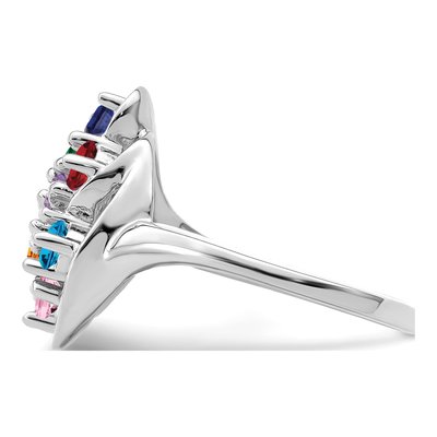 14K White Gold 7-Stone Mother's Ring Mounting – view 5