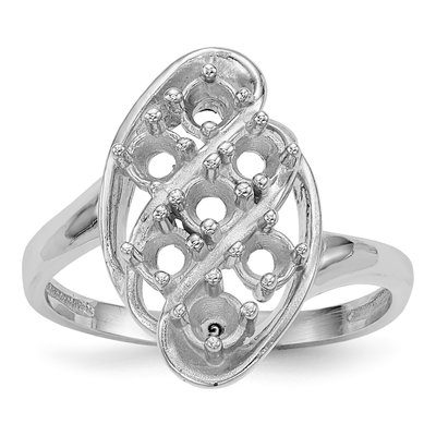 14K White Gold 7-Stone Mother's Ring Mounting – view 7