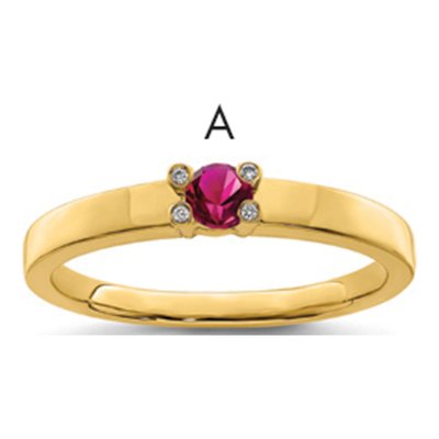 14K Yellow Gold Diamond Family Ring Semi-Mount