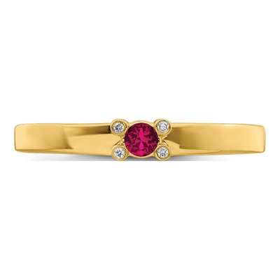 14K Yellow Gold Diamond Family Ring – view 5