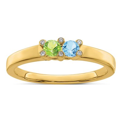 14K Yellow Gold Diamond Birthstone Family Ring – view 2