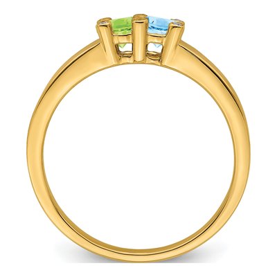 14K Yellow Gold Diamond Birthstone Family Ring – view 3