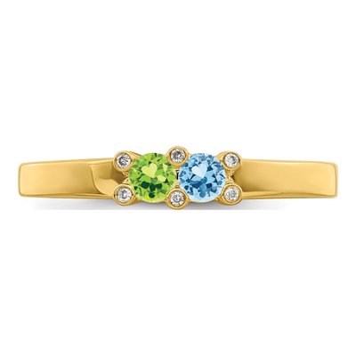 14K Yellow Gold Diamond Birthstone Family Ring – view 5