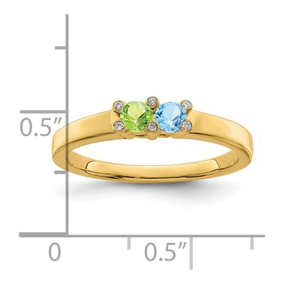 14K Yellow Gold Diamond Birthstone Family Ring – view 6