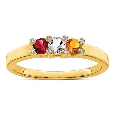 14K Yellow Gold Diamond Family Ring – view 2