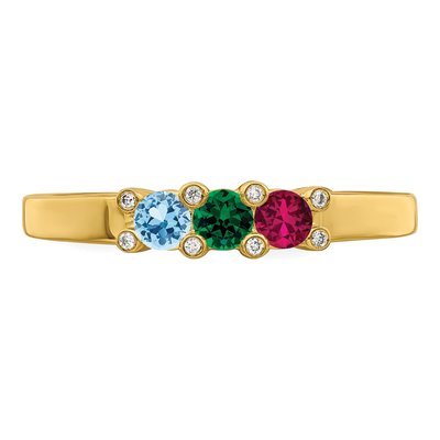 14K Yellow Gold Diamond Family Ring – view 5