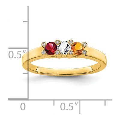 14K Yellow Gold Diamond Family Ring – view 6