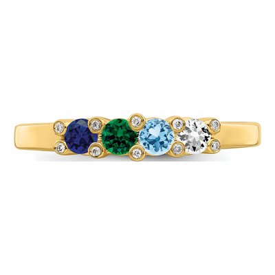 14K Yellow Gold Diamond -Set Family Ring Semi-Mount – view 5