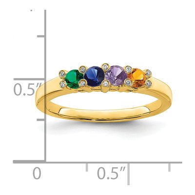 14K Yellow Gold Diamond -Set Family Ring Semi-Mount – view 6