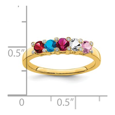 14K Yellow Gold Diamond Family Ring Semi-Mount – view 6