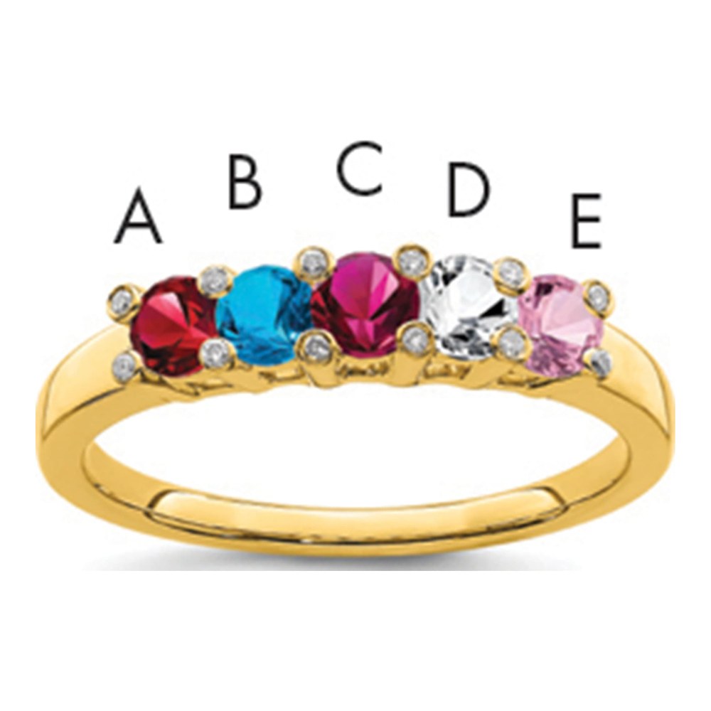 14K Yellow Gold Family Jewelry 0.040 ctw (total weight)ct Diamond Semi-Set Ring