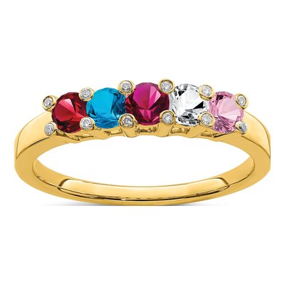 14K Yellow Gold Diamond Family Ring – view 2