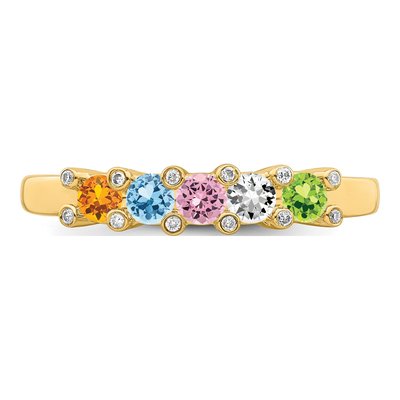 14K Yellow Gold Diamond Family Ring – view 5