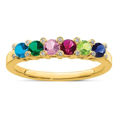 14K Yellow Gold 1/20 ct tw Diamond Personalized Family Ring – view 2