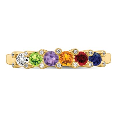14K Yellow Gold 1/20 ct tw Diamond Personalized Family Ring – view 5