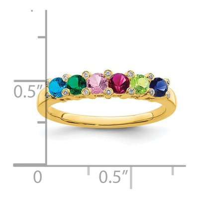 14K Yellow Gold 1/20 ct tw Diamond Personalized Family Ring – view 6