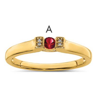 14K Yellow Gold Diamond Family Ring Semi-Mount