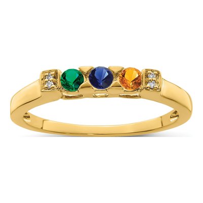 14K Yellow Gold Diamond Family Ring Semi-Mount – view 2
