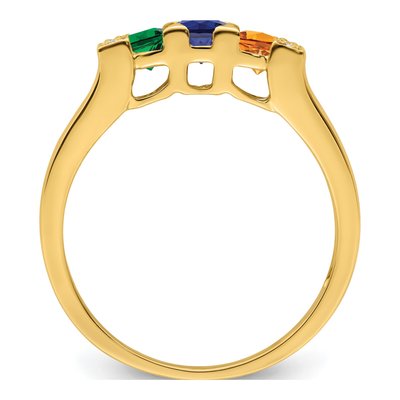 14K Yellow Gold Diamond Family Ring Semi-Mount – view 3