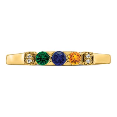 14K Yellow Gold Diamond Family Ring Semi-Mount – view 5