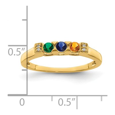 14K Yellow Gold Diamond Family Ring Semi-Mount – view 7