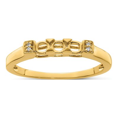 14K Yellow Gold Diamond Family Ring Semi-Mount – view 8
