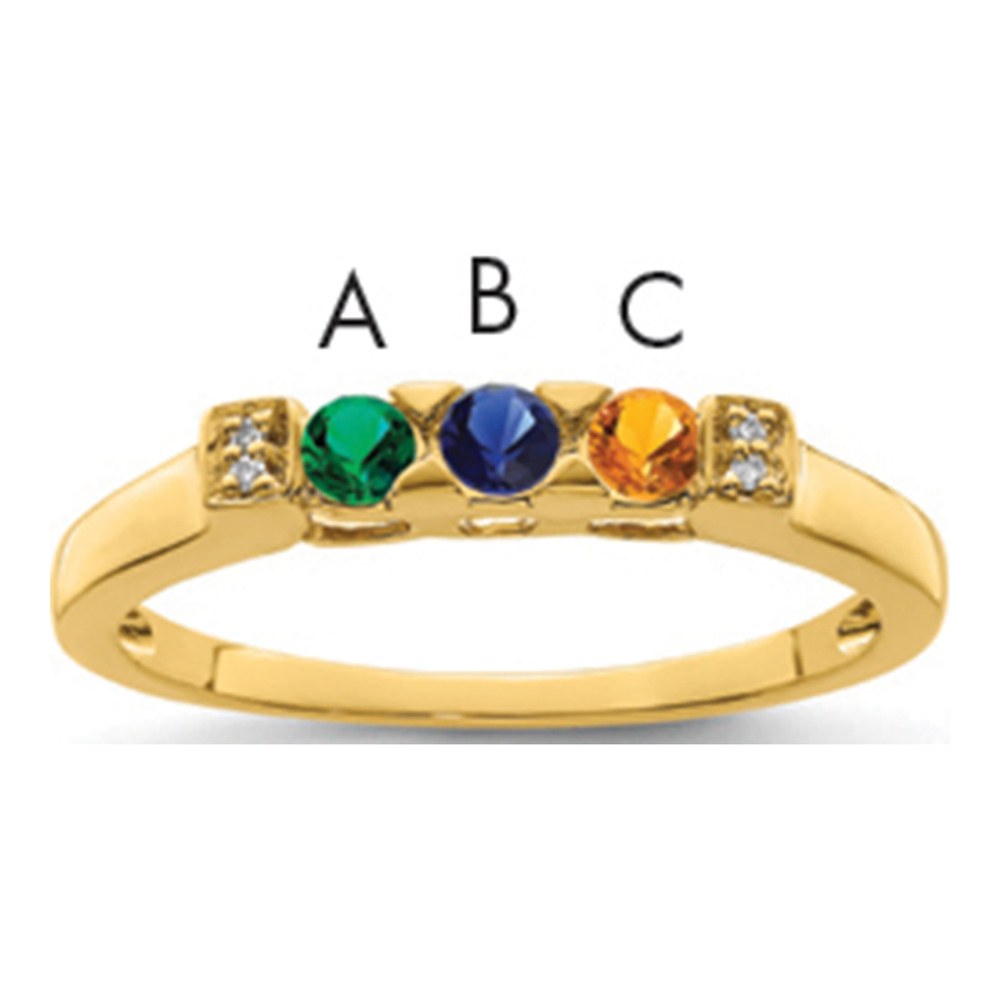 14K Yellow Gold Family Diamond Semi-Mount Ring