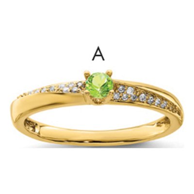 14K Yellow Gold 1/20 ct tw Diamond Family Ring