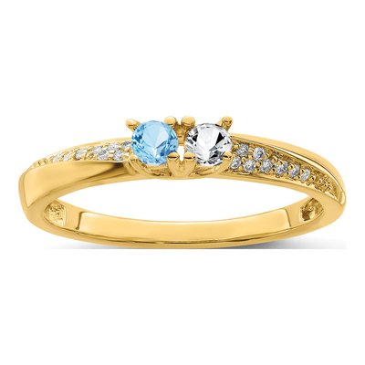 14K Yellow Gold Diamond Family Ring – view 2