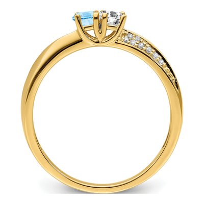 14K Yellow Gold Diamond Family Ring – view 3