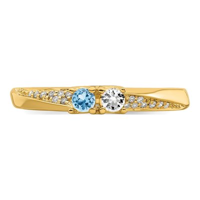 14K Yellow Gold Diamond Family Ring – view 5
