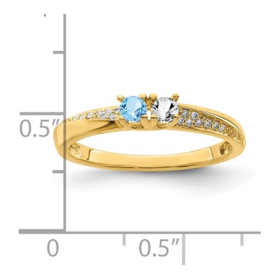 14K Yellow Gold Diamond Family Ring – view 7
