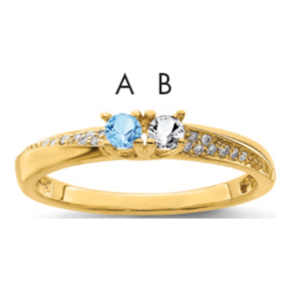 14K Yellow Gold Diamond Family Ring