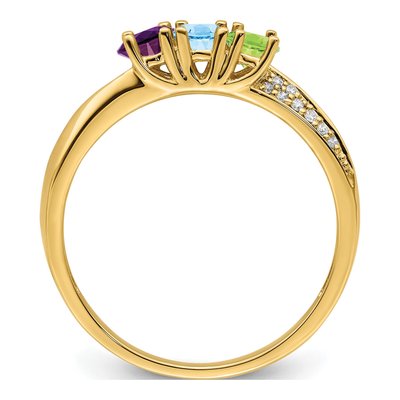 14K Yellow Gold 1/20 ct tw Diamond Set Family Ring – view 3