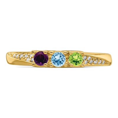 14K Yellow Gold 1/20 ct tw Diamond Set Family Ring – view 5