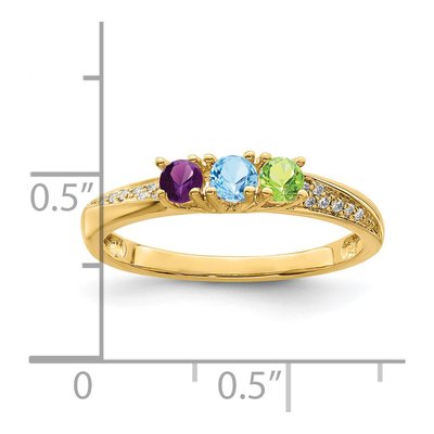 14K Yellow Gold 1/20 ct tw Diamond Set Family Ring – view 7