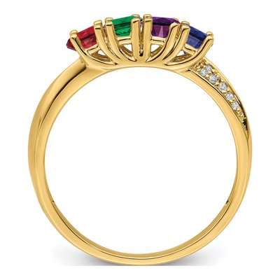 14K Yellow Gold Diamond Customizable Family Ring – view 3