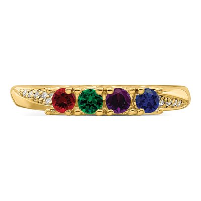 14K Yellow Gold Diamond Customizable Family Ring – view 5
