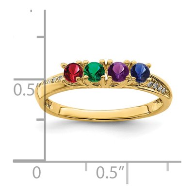 14K Yellow Gold Diamond Customizable Family Ring – view 7