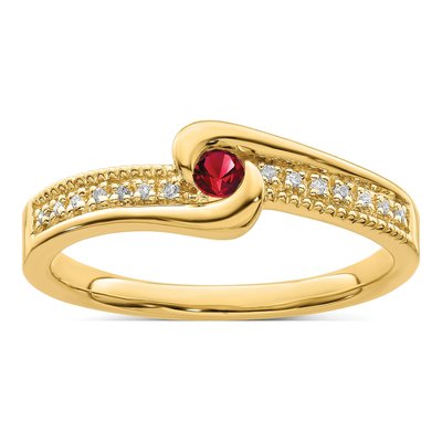 14K Yellow Gold Diamond Personalized Family Ring – view 2