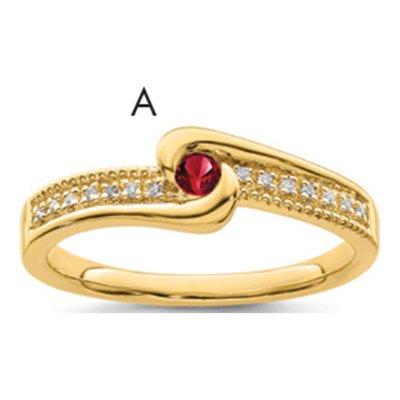 14K Yellow Gold Diamond Personalized Family Ring