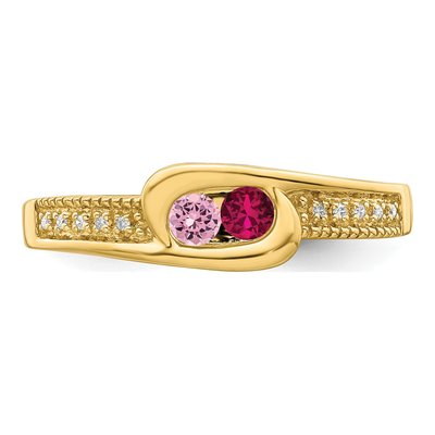 14K Yellow Gold Diamond Personalized Family Ring – view 5