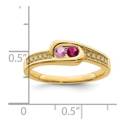 14K Yellow Gold Diamond Personalized Family Ring – view 6