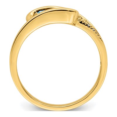 14K Yellow Gold Diamond Personalized Family Ring – view 3