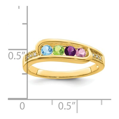 14K Yellow Gold Diamond Custom Family Ring – view 6
