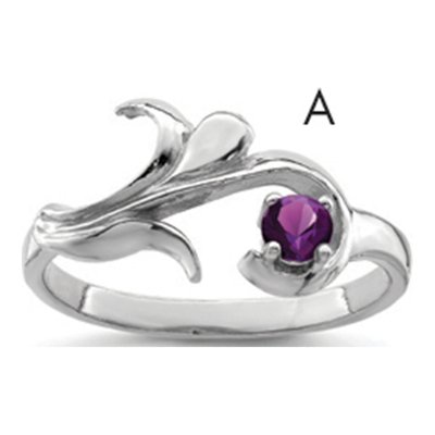 Sterling Silver or 14K White Gold Personalized Family Ring