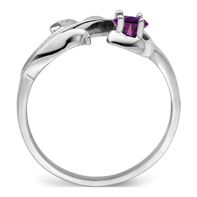 14K White Gold 1-Stone Mother's Ring Mounting – view 3