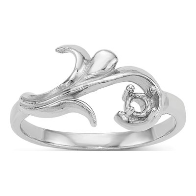 14K White Gold 1-Stone Mother's Ring Mounting – view 8