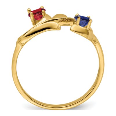14K Yellow Gold 2-Stone Mother's Ring Mounting – view 3