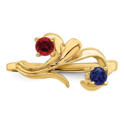 14K Yellow Gold 2-Stone Mother's Ring Mounting – view 5